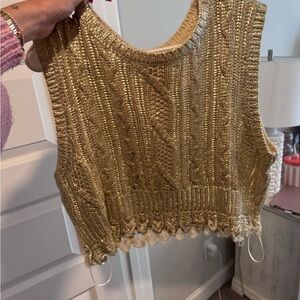 fab'rik Metallic Gold Crop Top